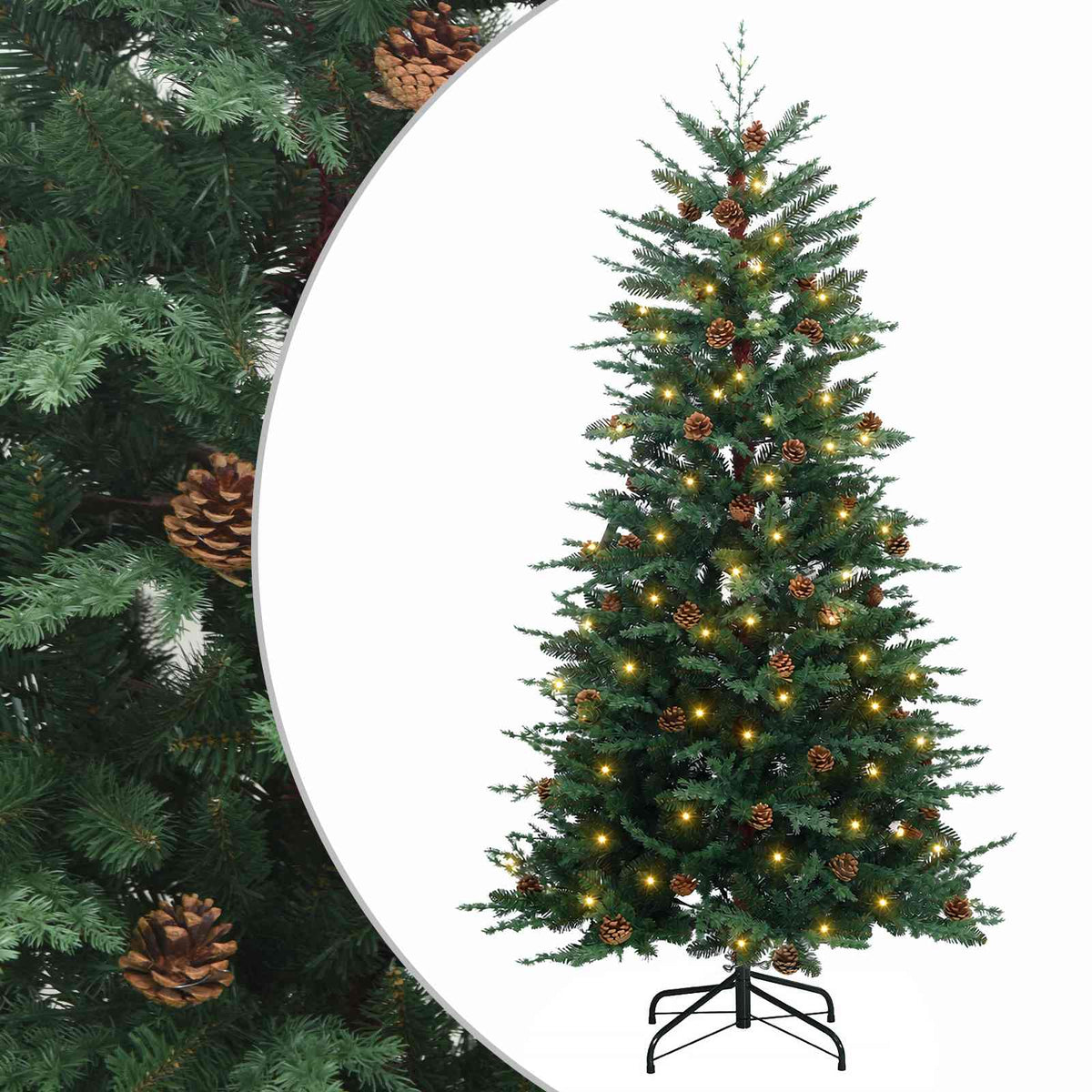 vidaXL Sztuczna choinka z zawiasami 150 cm 150 LED Ciepła biel