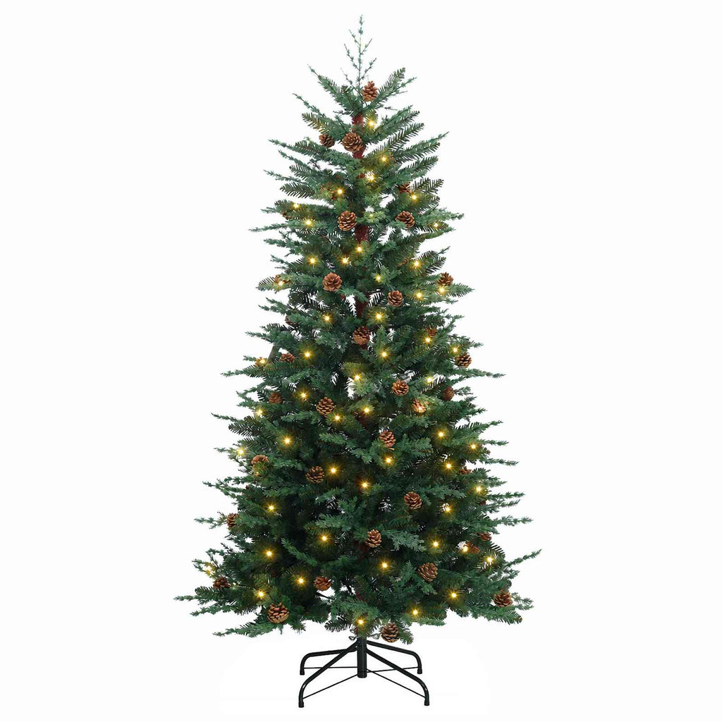 vidaXL Sztuczna choinka z zawiasami 150 cm 150 LED Ciepła biel
