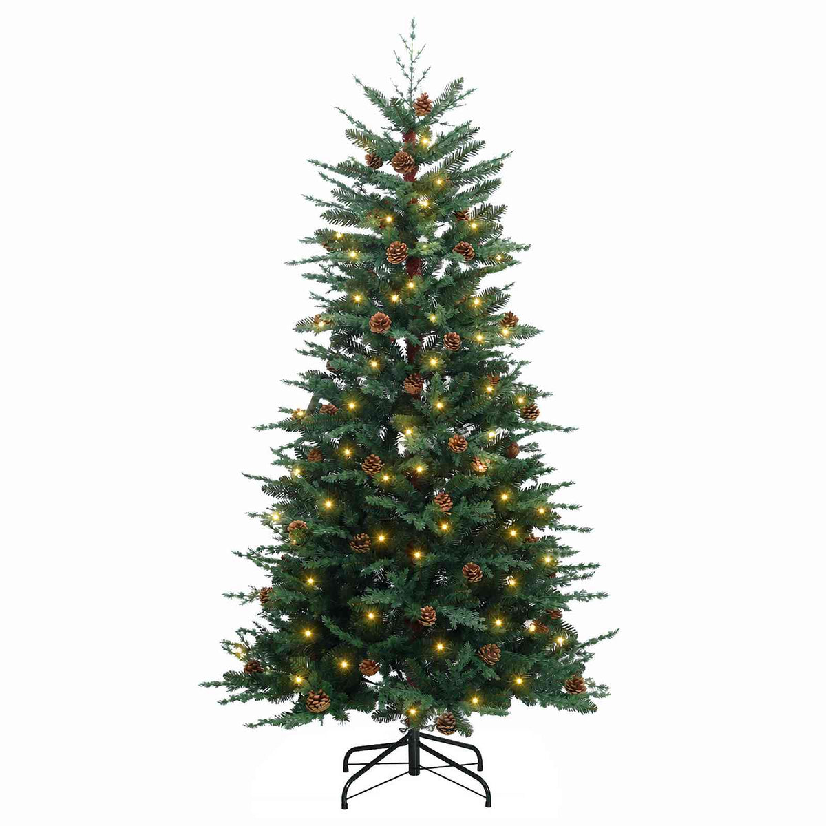 vidaXL Sztuczna choinka z zawiasami 150 cm 150 LED Ciepła biel