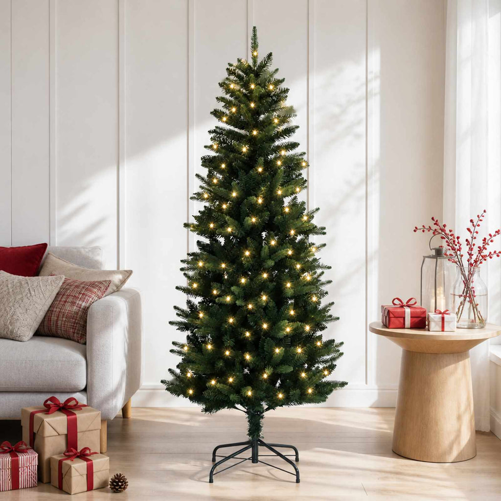 vidaXL Sztuczna choinka z zawiasami 120 cm 150 LED Ciepła biel