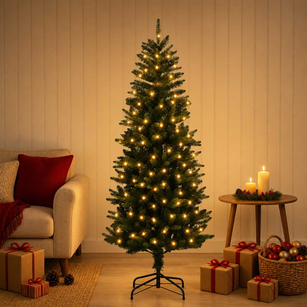 vidaXL Sztuczna choinka z zawiasami 150 cm 150 LED Ciepła biel