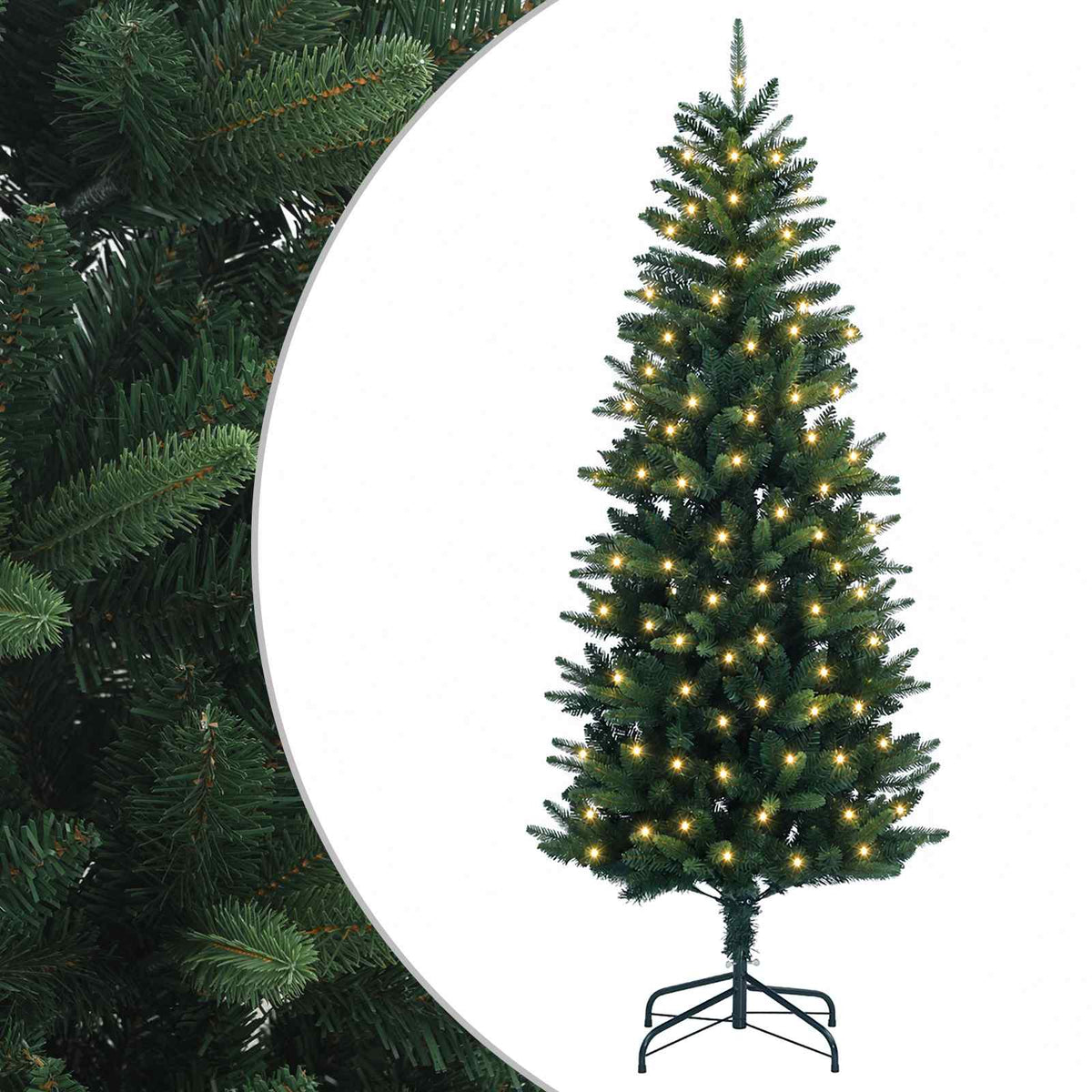 vidaXL Sztuczna choinka z zawiasami 120 cm 150 LED Ciepła biel