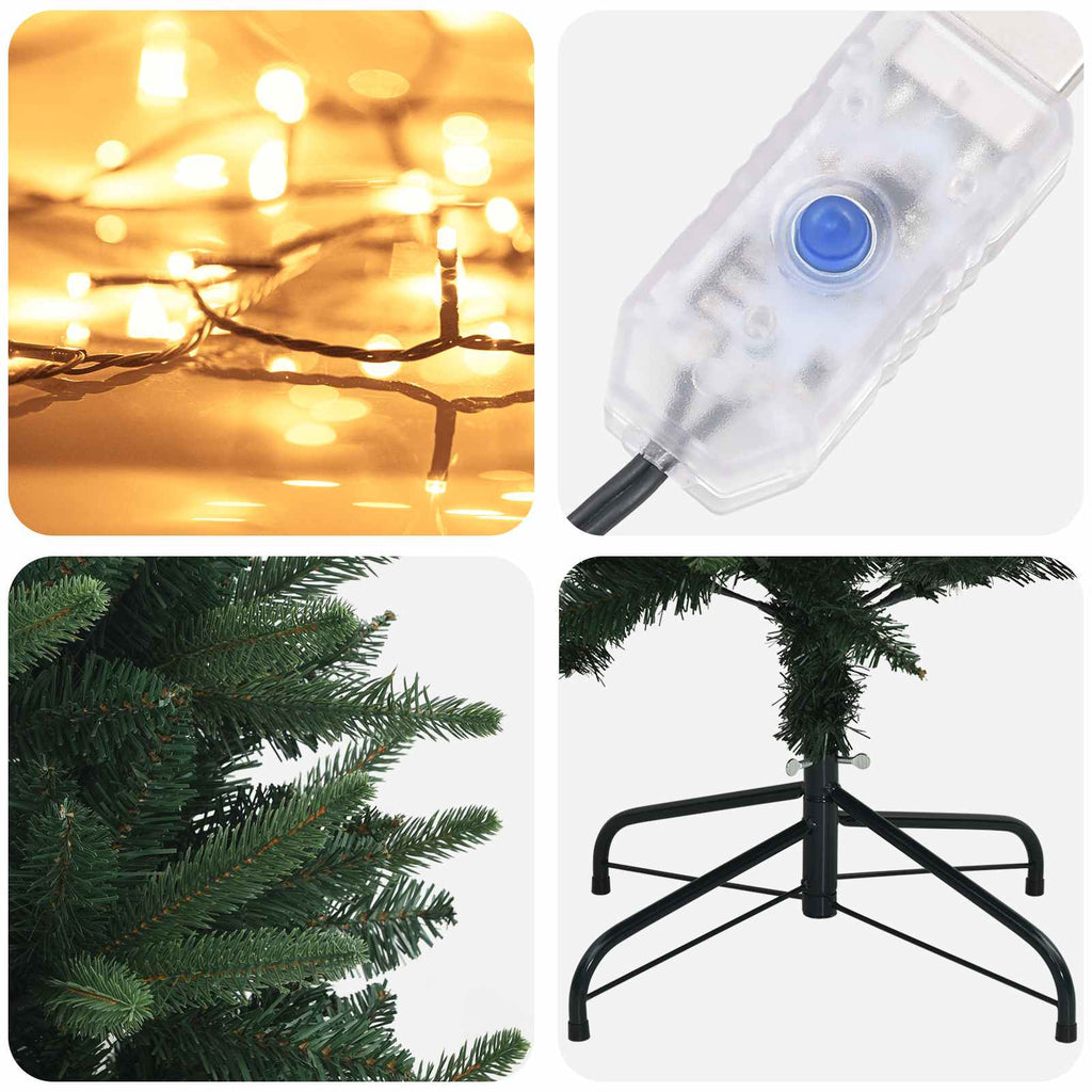 vidaXL Sztuczna choinka z zawiasami 150 cm 150 LED Ciepła biel