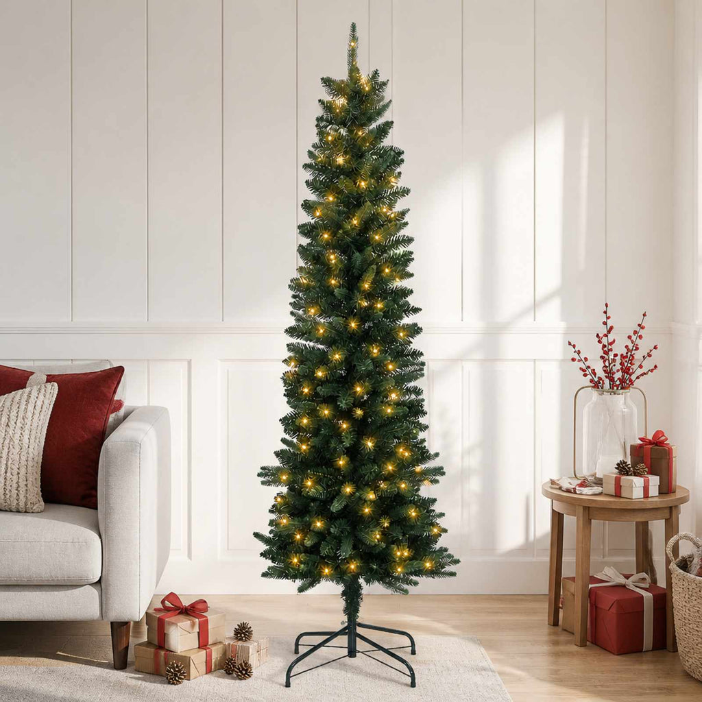 vidaXL Sztuczne smukłe drzewo bożonarodzeniowe 150 cm 150 LED
