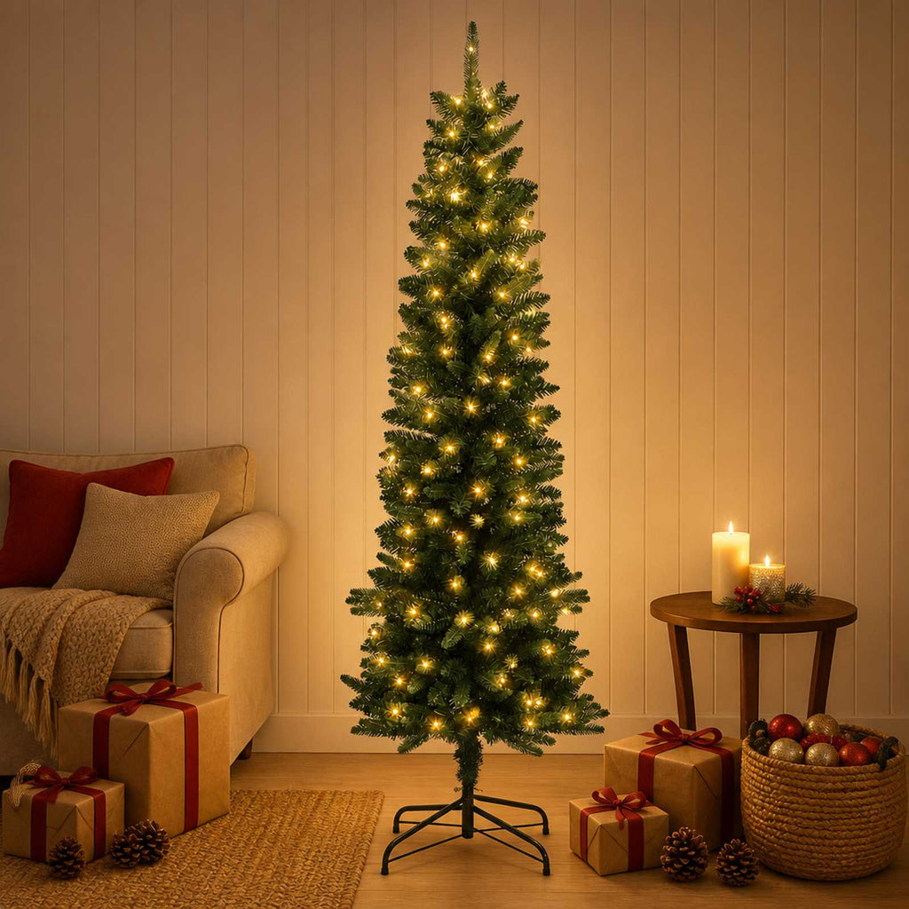 vidaXL Sztuczne smukłe drzewo bożonarodzeniowe 150 cm 150 LED