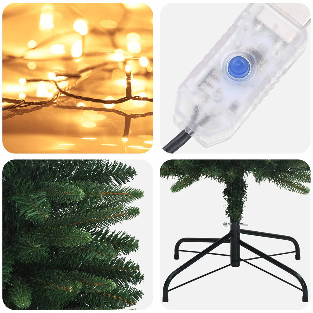 vidaXL Sztuczne smukłe drzewo bożonarodzeniowe 120 cm 150 LED