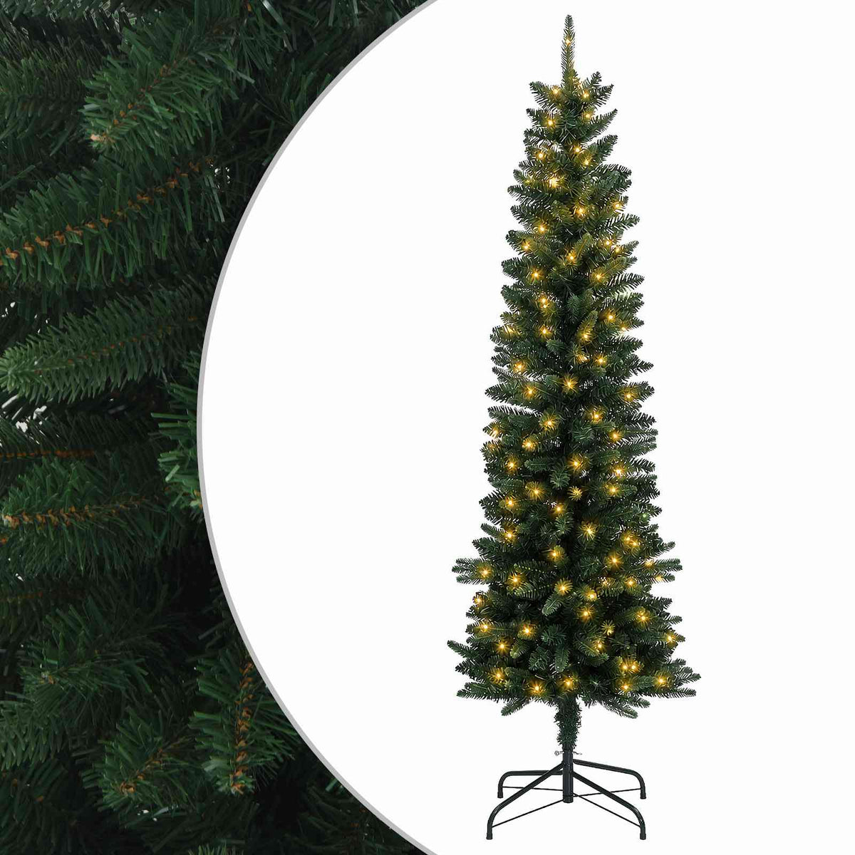 vidaXL Sztuczne smukłe drzewo bożonarodzeniowe 150 cm 150 LED