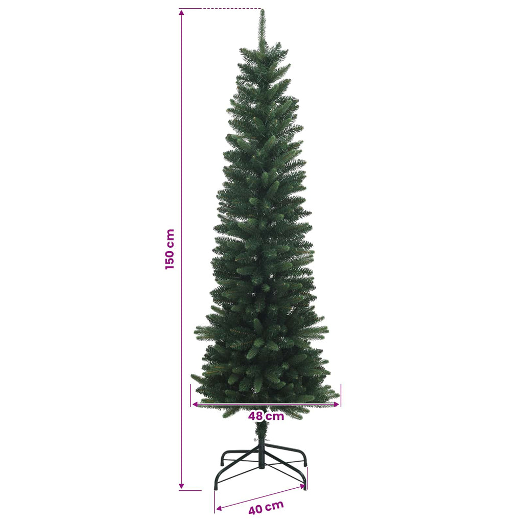 vidaXL Sztuczne smukłe drzewo bożonarodzeniowe 150 cm 150 LED