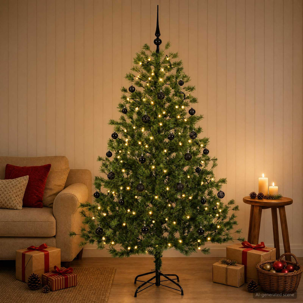 vidaXL Sztuczna choinka z bombką 150 cm 150 LED Ciepła biel