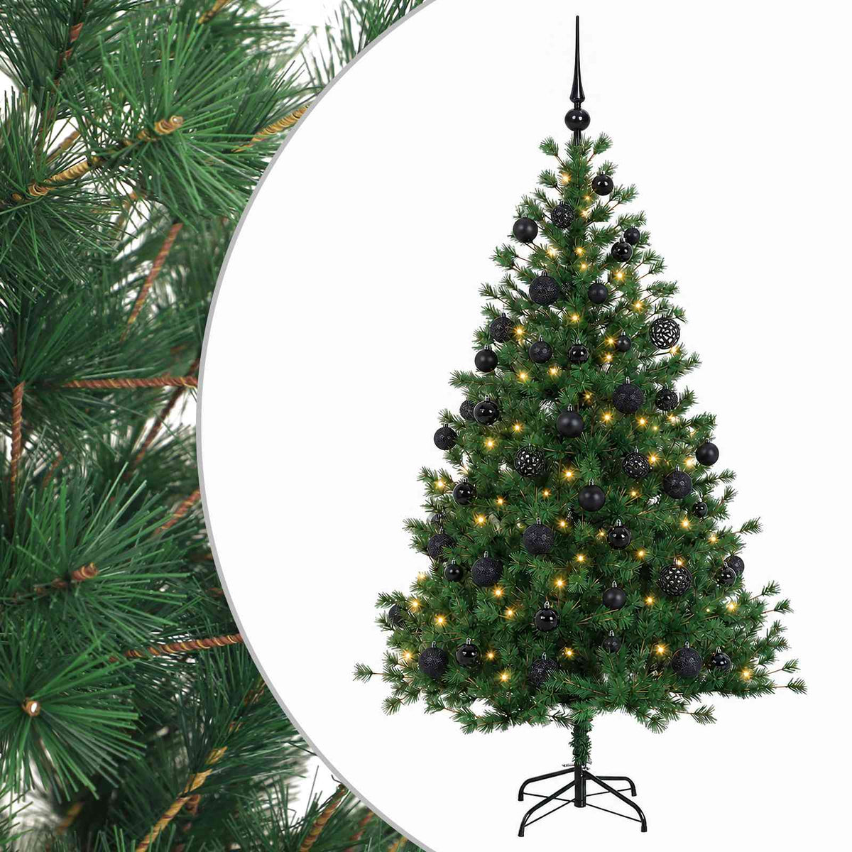 vidaXL Sztuczna choinka z bombką 150 cm 150 LED Ciepła biel
