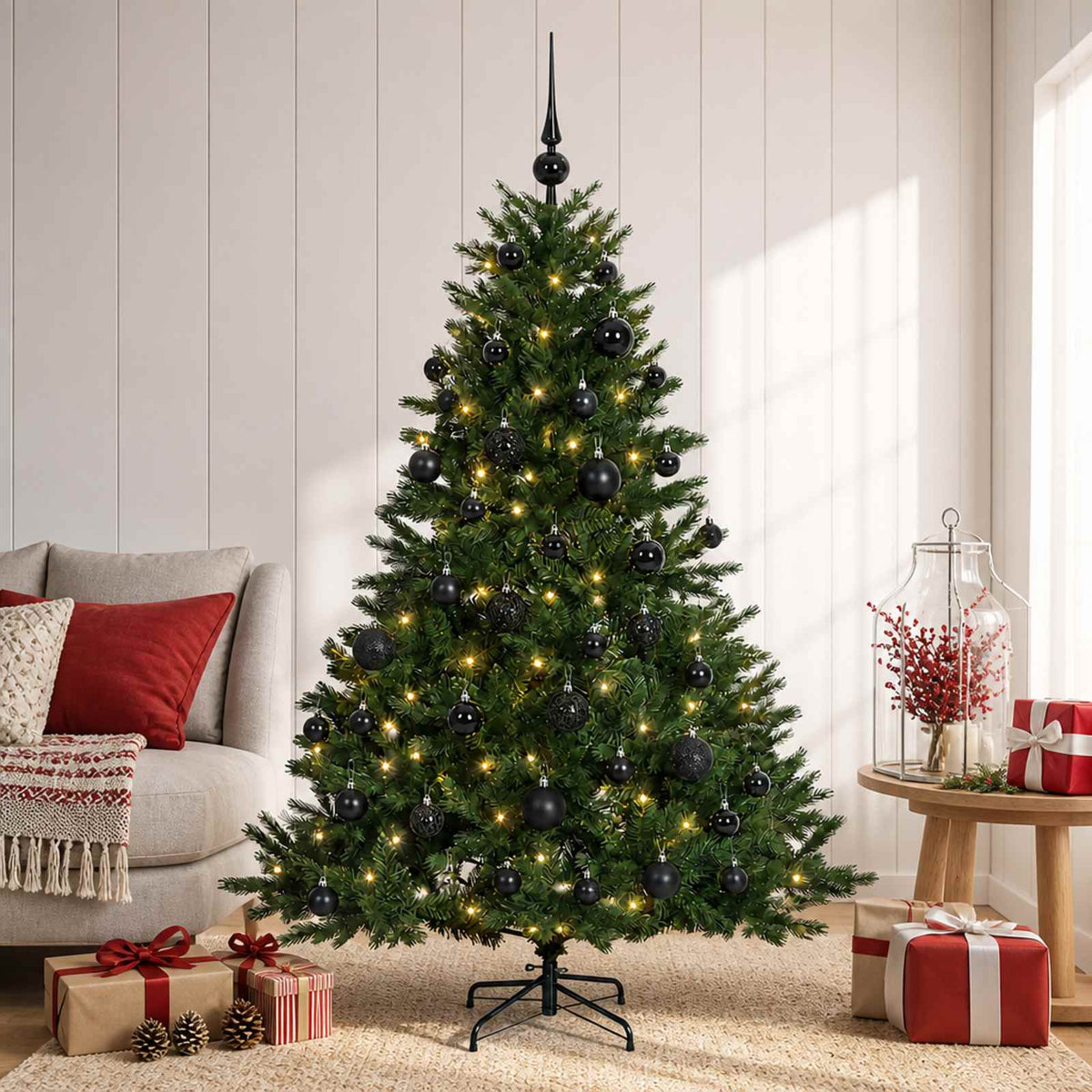 vidaXL Sztuczna choinka z bombką 150 cm 150 LED Ciepła biel