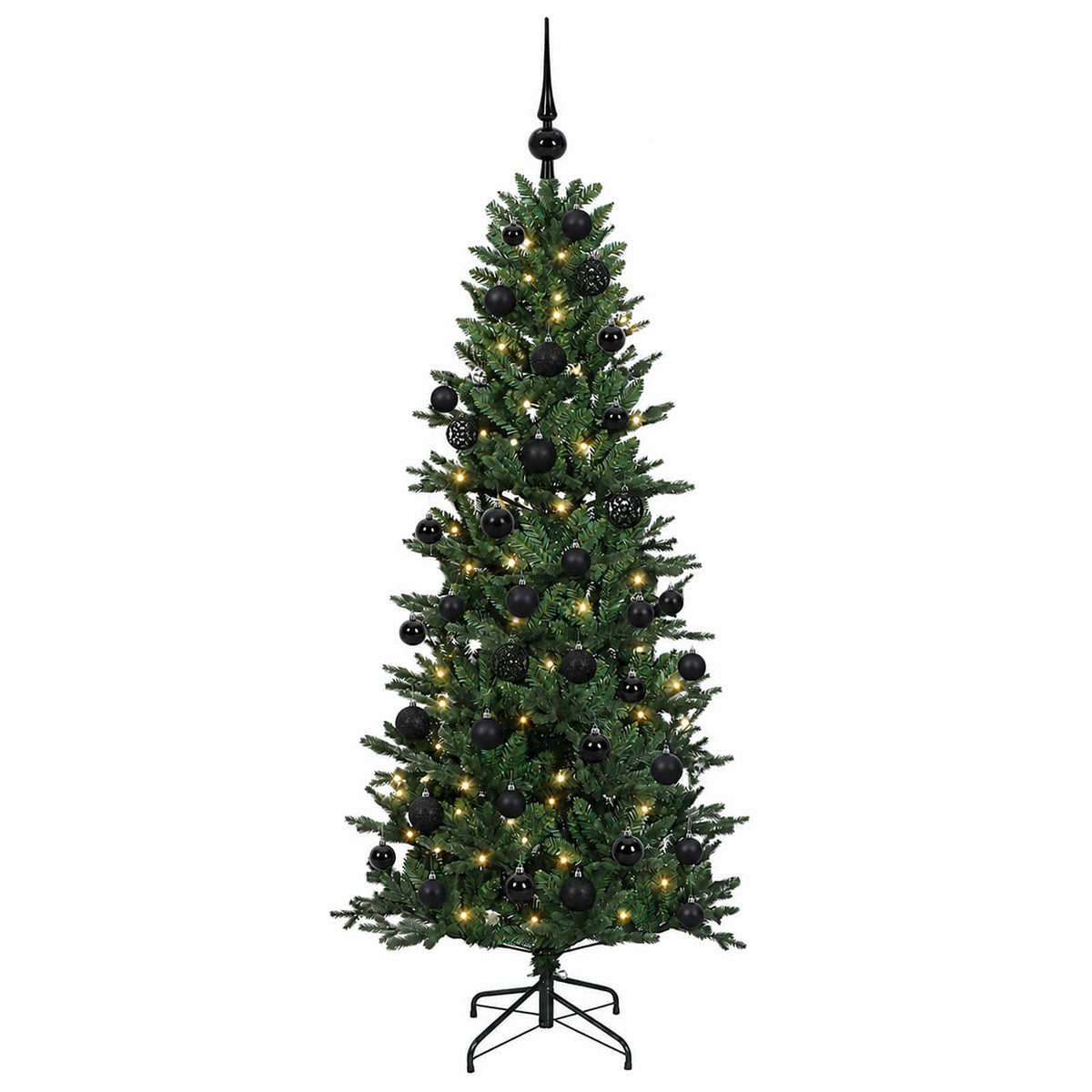 vidaXL Sztuczna choinka z bombką 150 cm 150 LED Ciepła biel PVC i PE