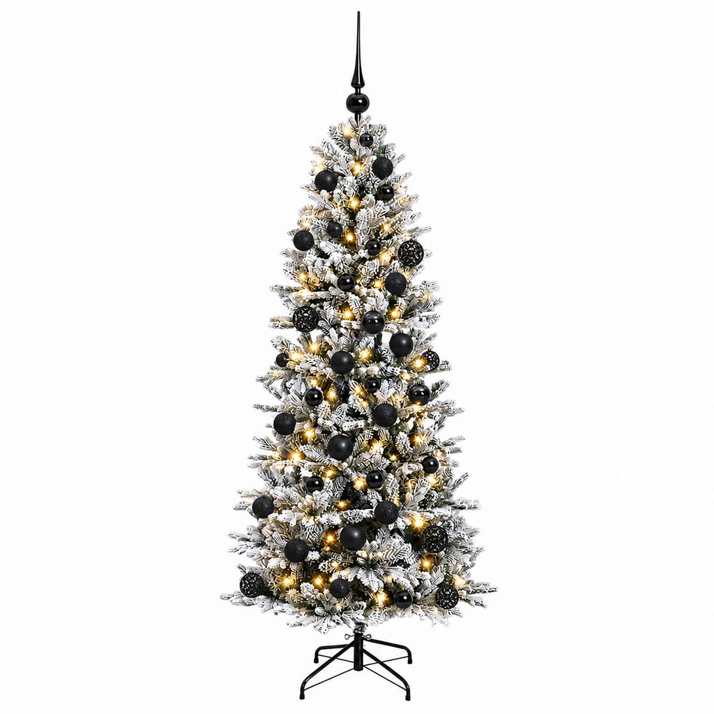 vidaXL Sztuczna choinka z bombką 150 cm 150 LED Ciepła biel PVC i PE