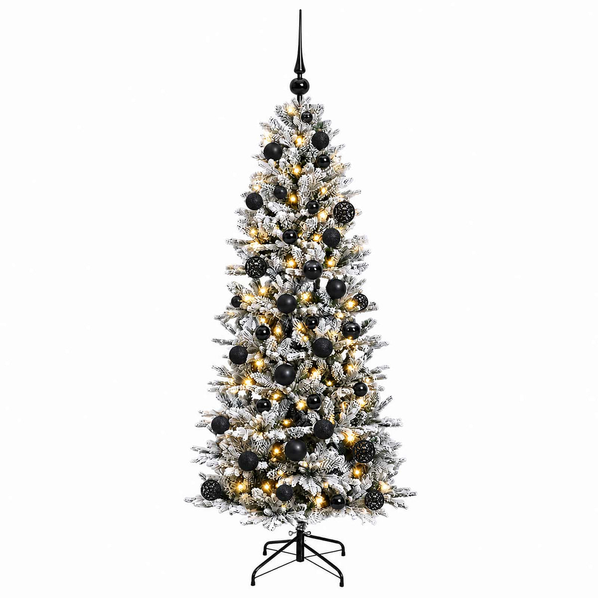 vidaXL Sztuczna choinka z bombką 150 cm 150 LED Ciepła biel PVC i PE