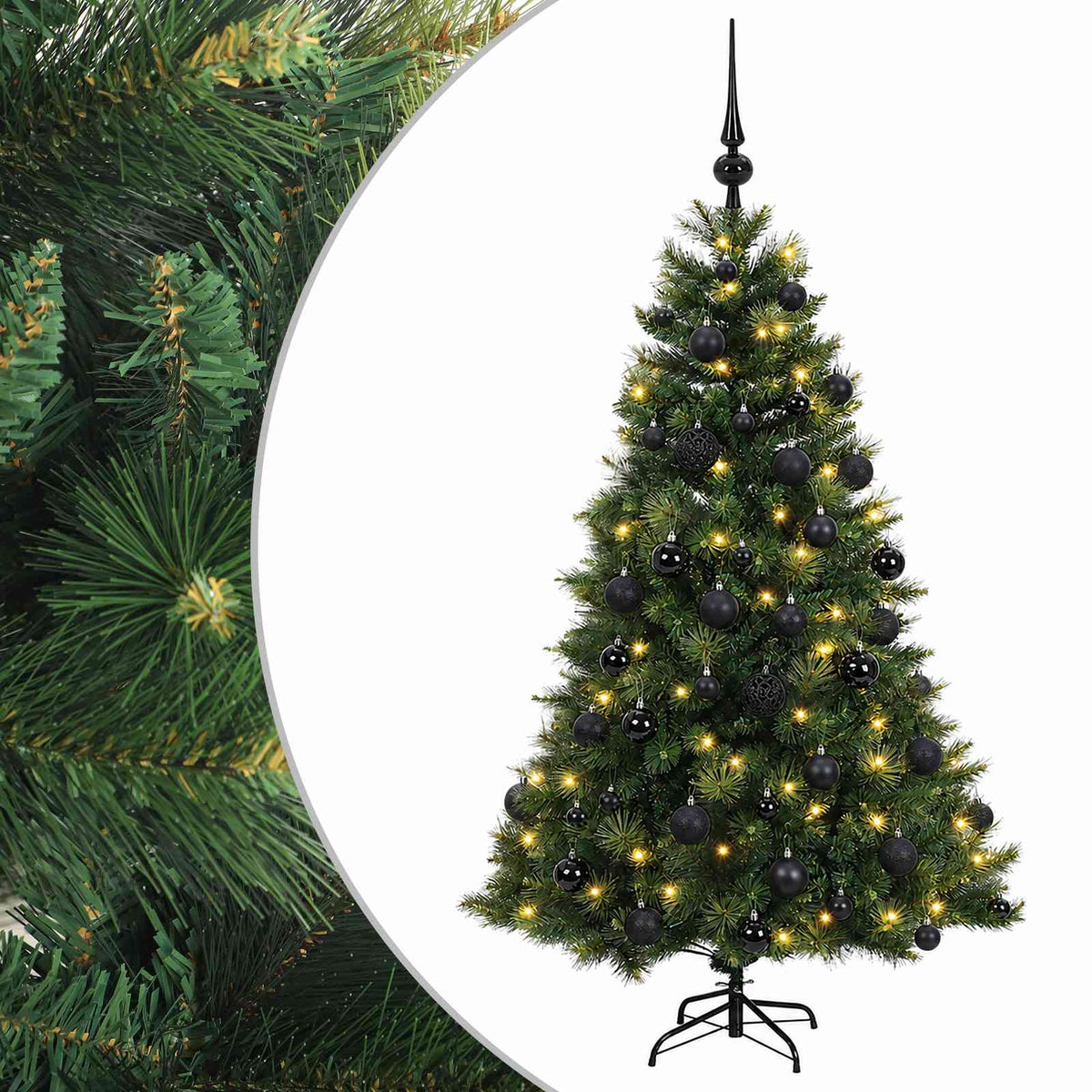 vidaXL Sztuczna choinka z bombką 120 cm 150 LED Ciepła biel