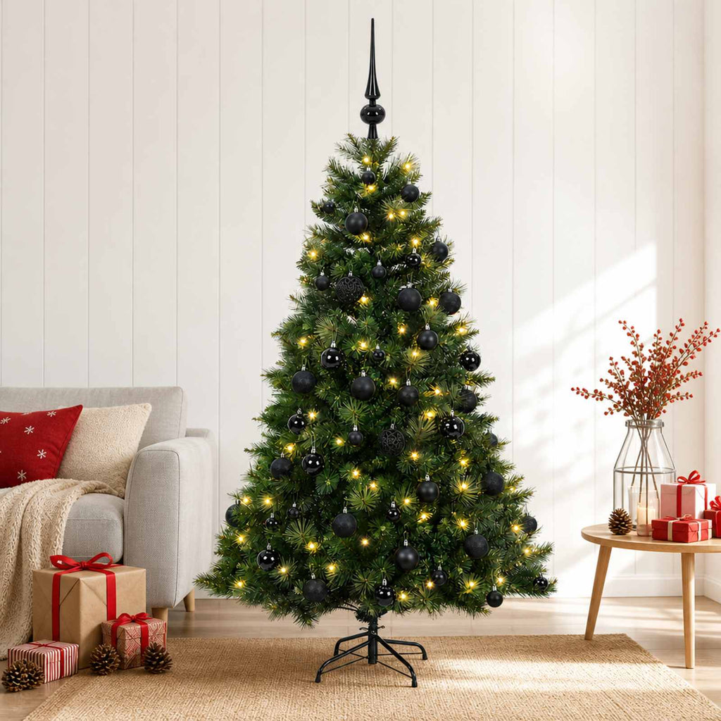 vidaXL Sztuczna choinka z bombką 120 cm 150 LED Ciepła biel