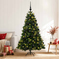 vidaXL Sztuczna choinka z bombką 120 cm 150 LED Ciepła biel