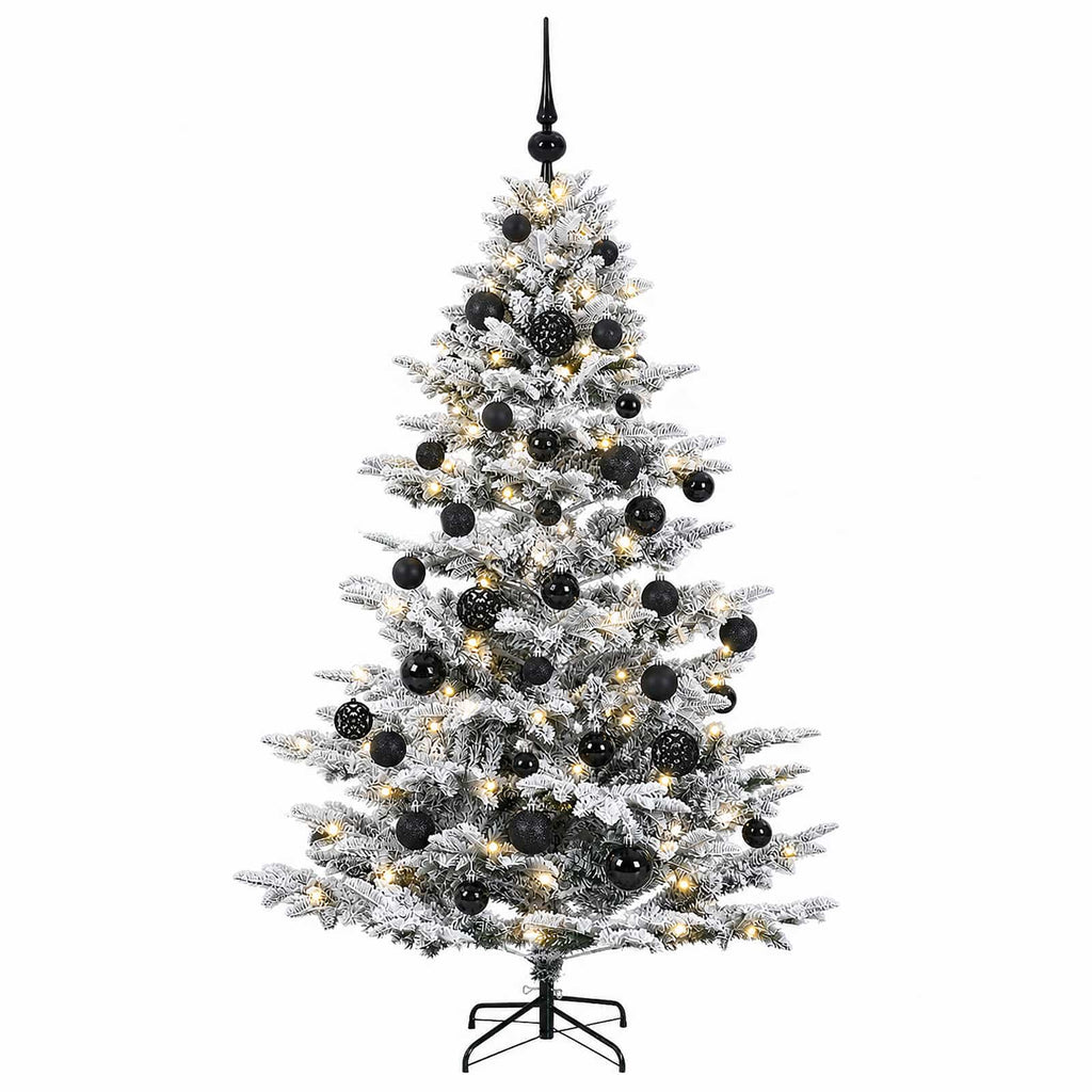 vidaXL Sztuczna choinka z bombką 150 cm 150 LED Ciepła biel PE i PVC