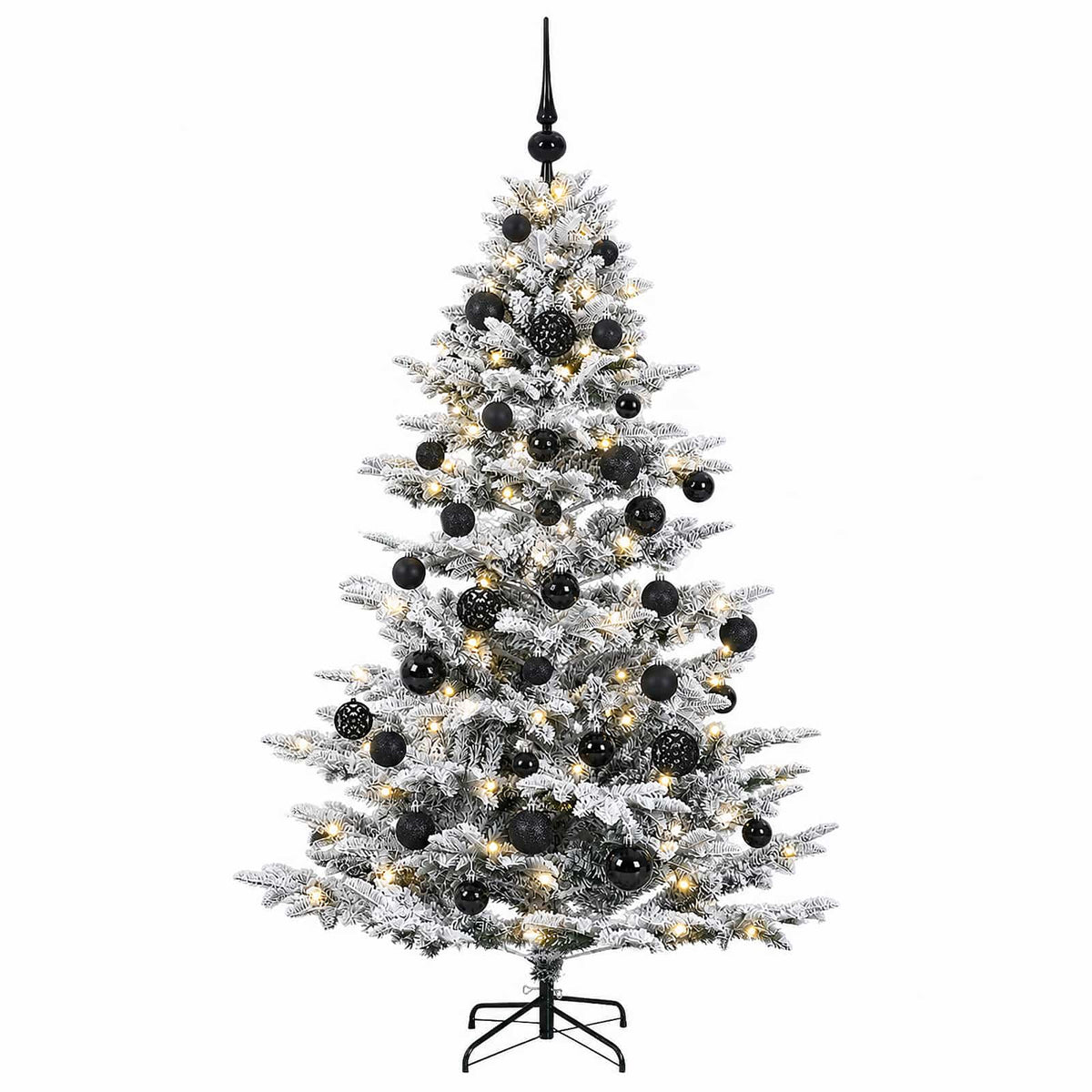 vidaXL Sztuczna choinka z bombką 150 cm 150 LED Ciepła biel PE i PVC