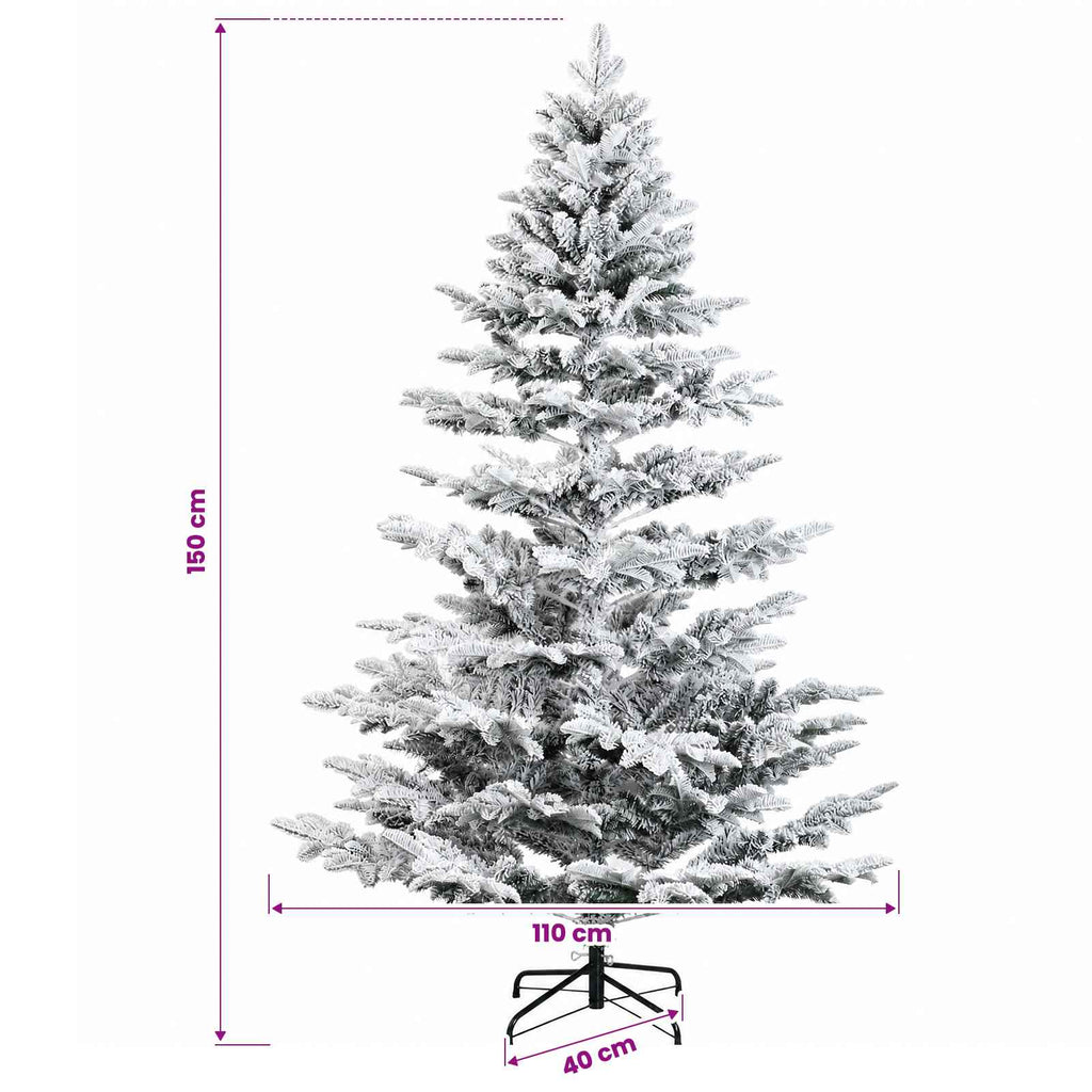 vidaXL Sztuczna choinka z bombką 150 cm 150 LED Ciepła biel PE i PVC