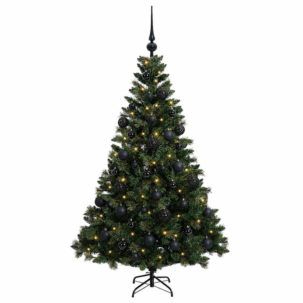 vidaXL Sztuczna choinka z bombkami 150 cm 150 LED Ciepła biel