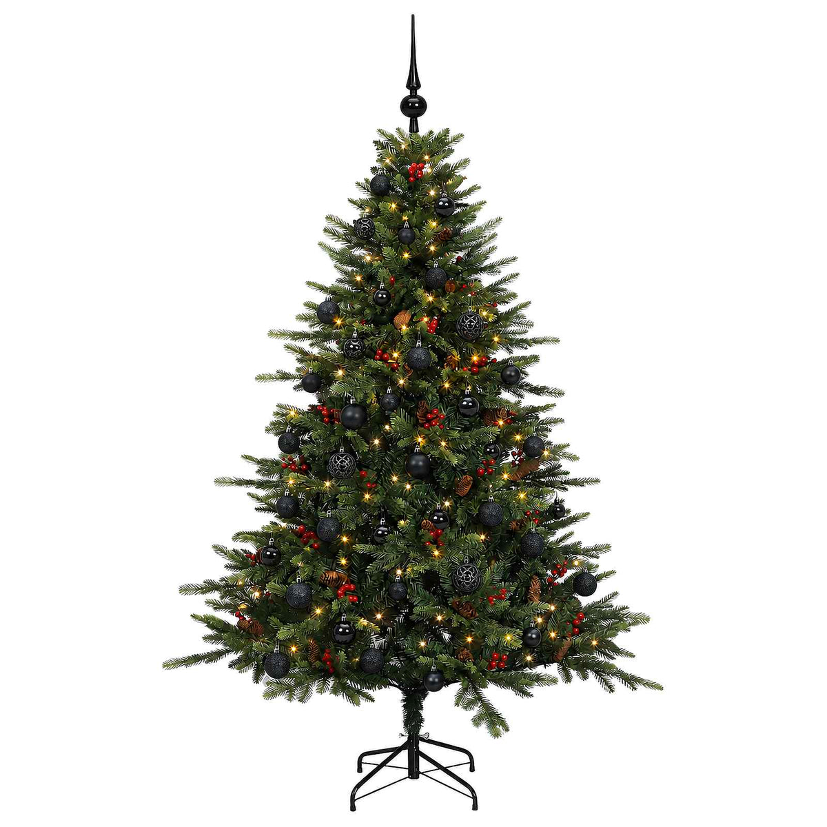 vidaXL Sztuczna choinka z bombką 120 cm 150 LED Ciepła biel