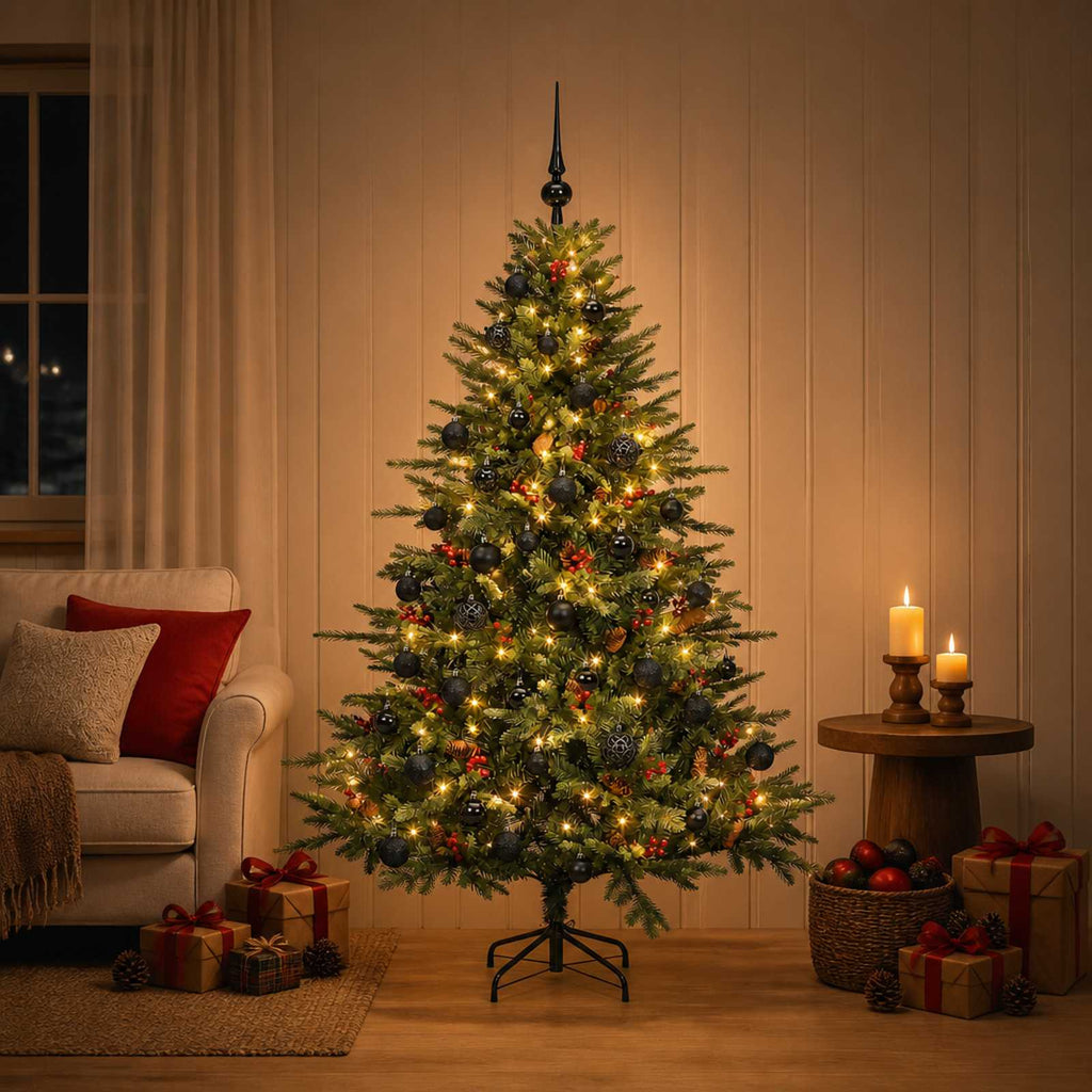 vidaXL Sztuczna choinka z bombką 150 cm 150 LED Ciepła biel