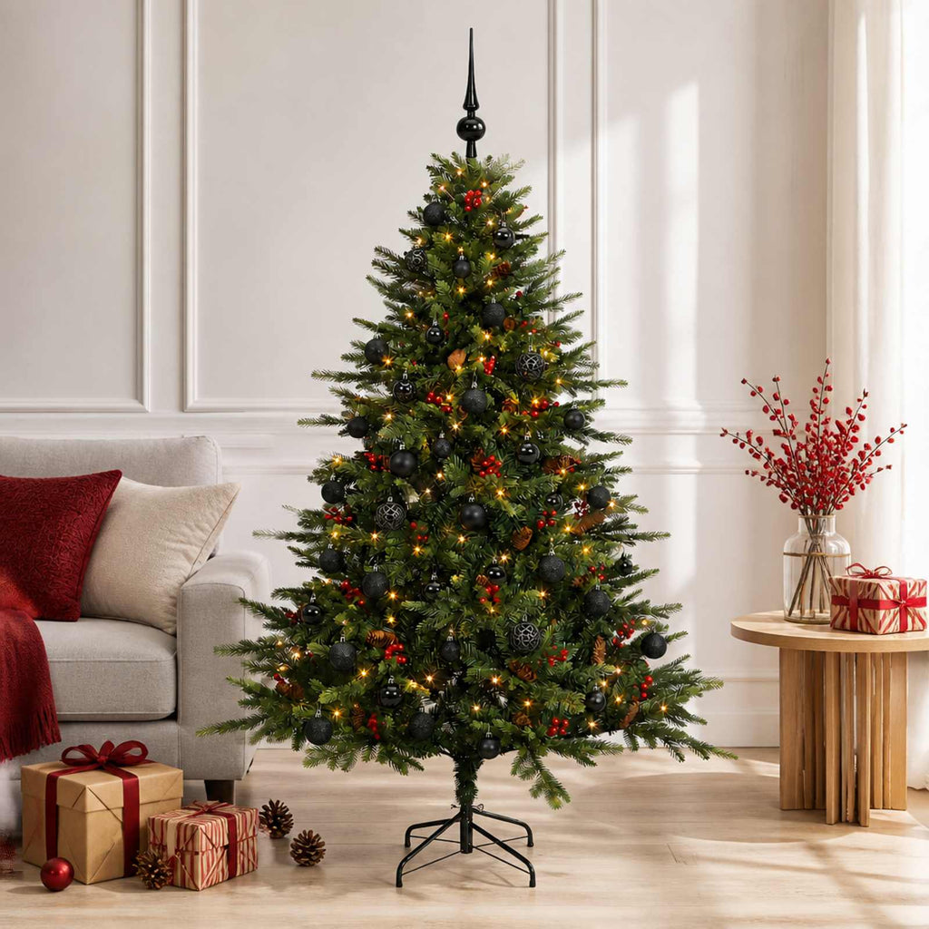 vidaXL Sztuczna choinka z bombką 150 cm 150 LED Ciepła biel