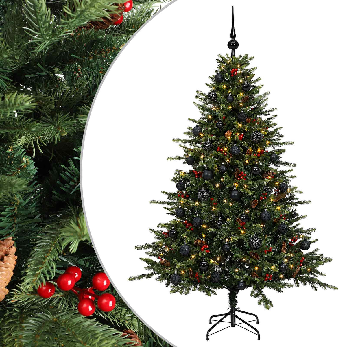 vidaXL Sztuczna choinka z bombką 150 cm 150 LED Ciepła biel