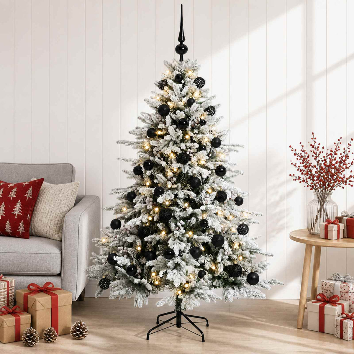 vidaXL Sztuczna choinka z bombką 120 cm 150 LED Ciepła biel