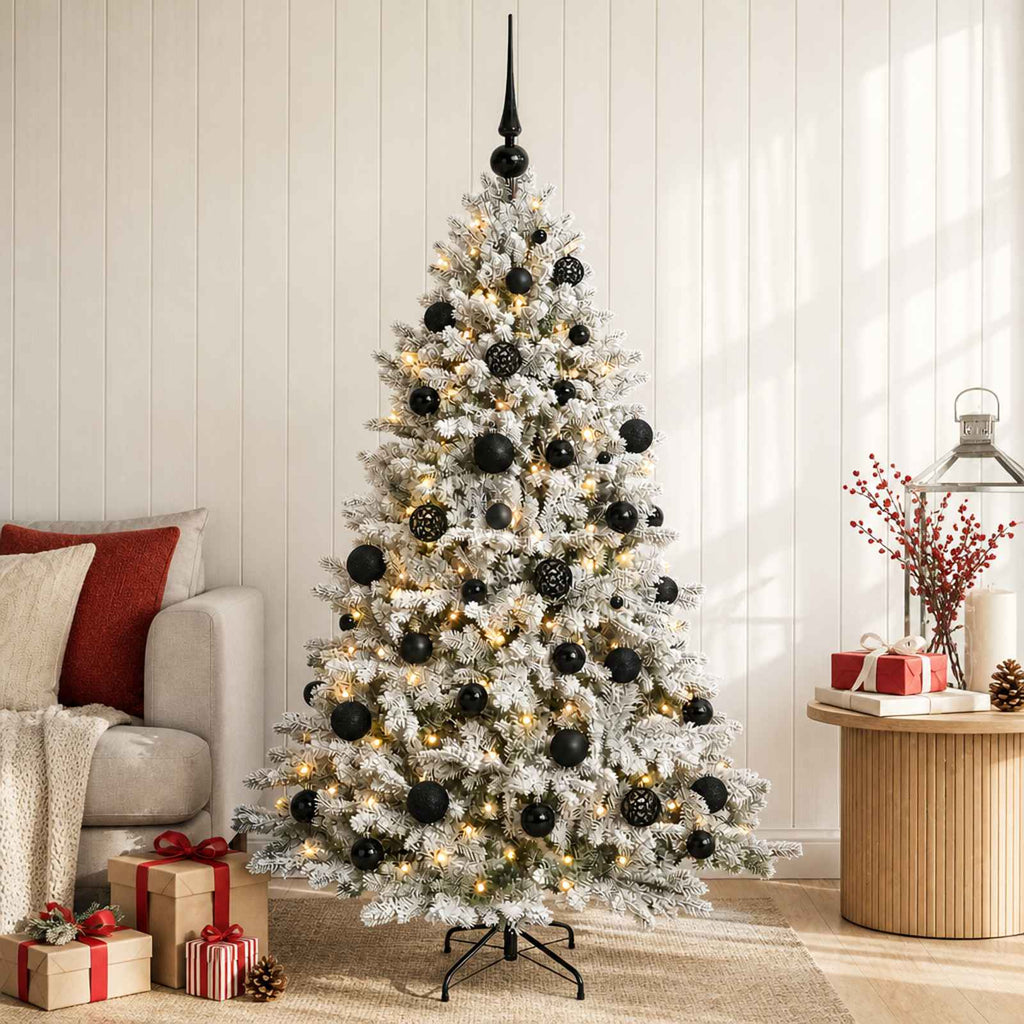 vidaXL Sztuczna choinka z bombkami 150 cm 150 LED Ciepła biel