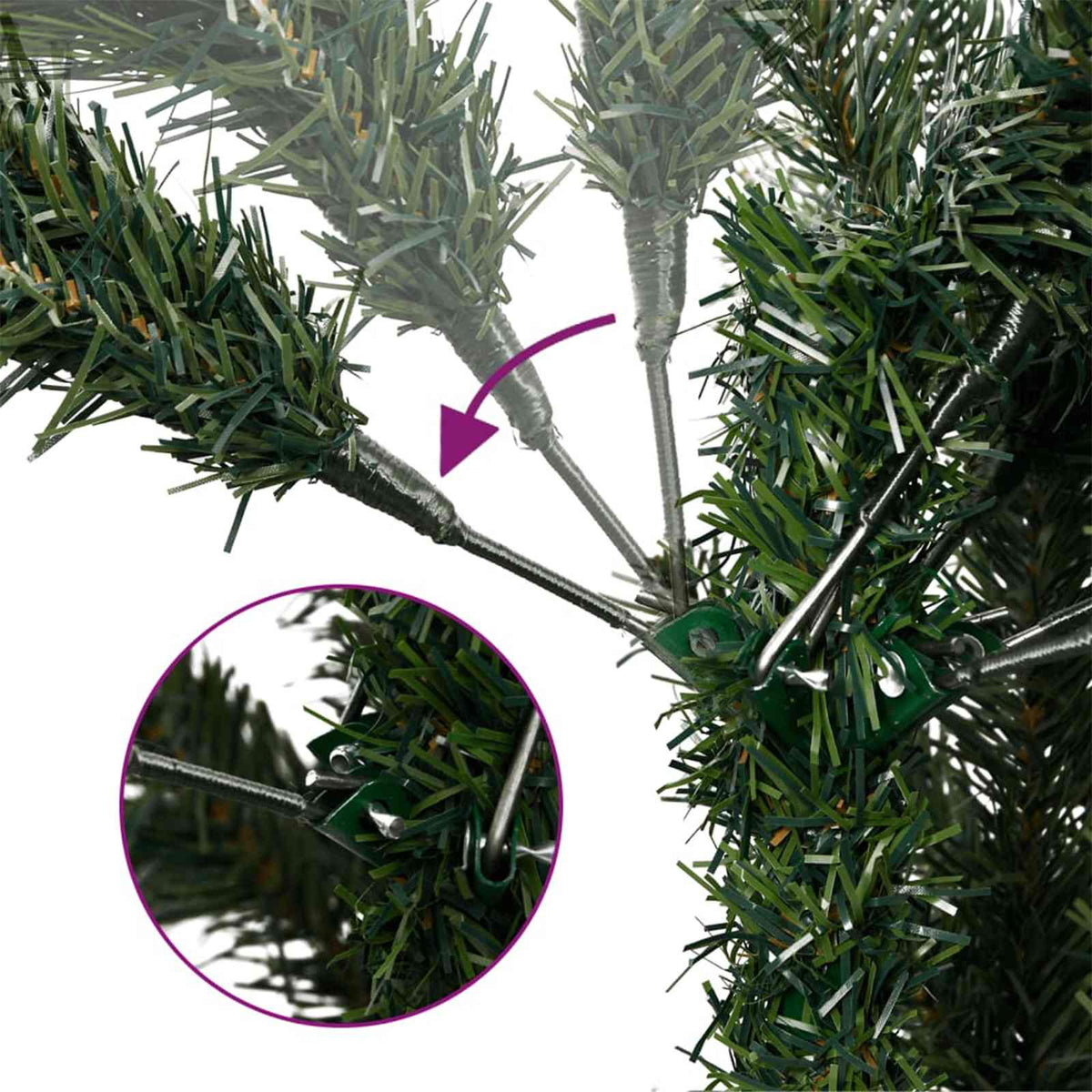 vidaXL Sztuczna choinka z bombką 120 cm 150 LED Ciepła biel