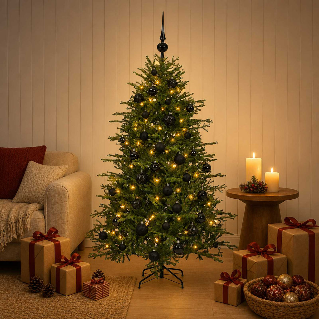 vidaXL Sztuczna choinka z bombką 120 cm 150 LED Ciepła biel