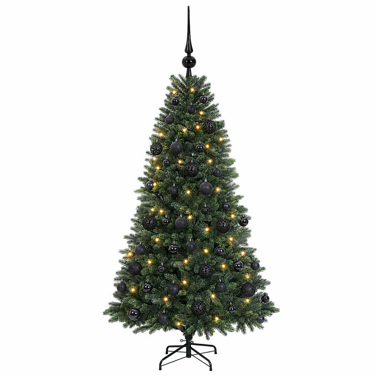 vidaXL Sztuczna choinka z bombkami 120 cm 150 LED Ciepła biel
