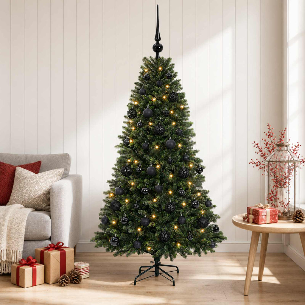 vidaXL Sztuczna choinka z bombkami 120 cm 150 LED Ciepła biel