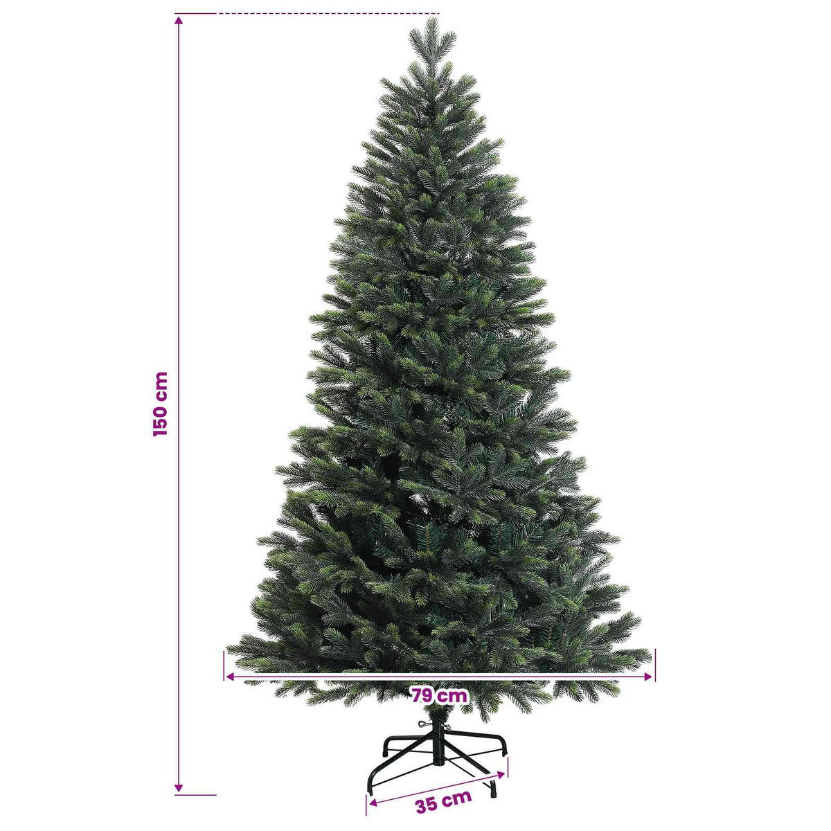 vidaXL Sztuczna choinka z bombkami 150 cm 150 LED Ciepła biel