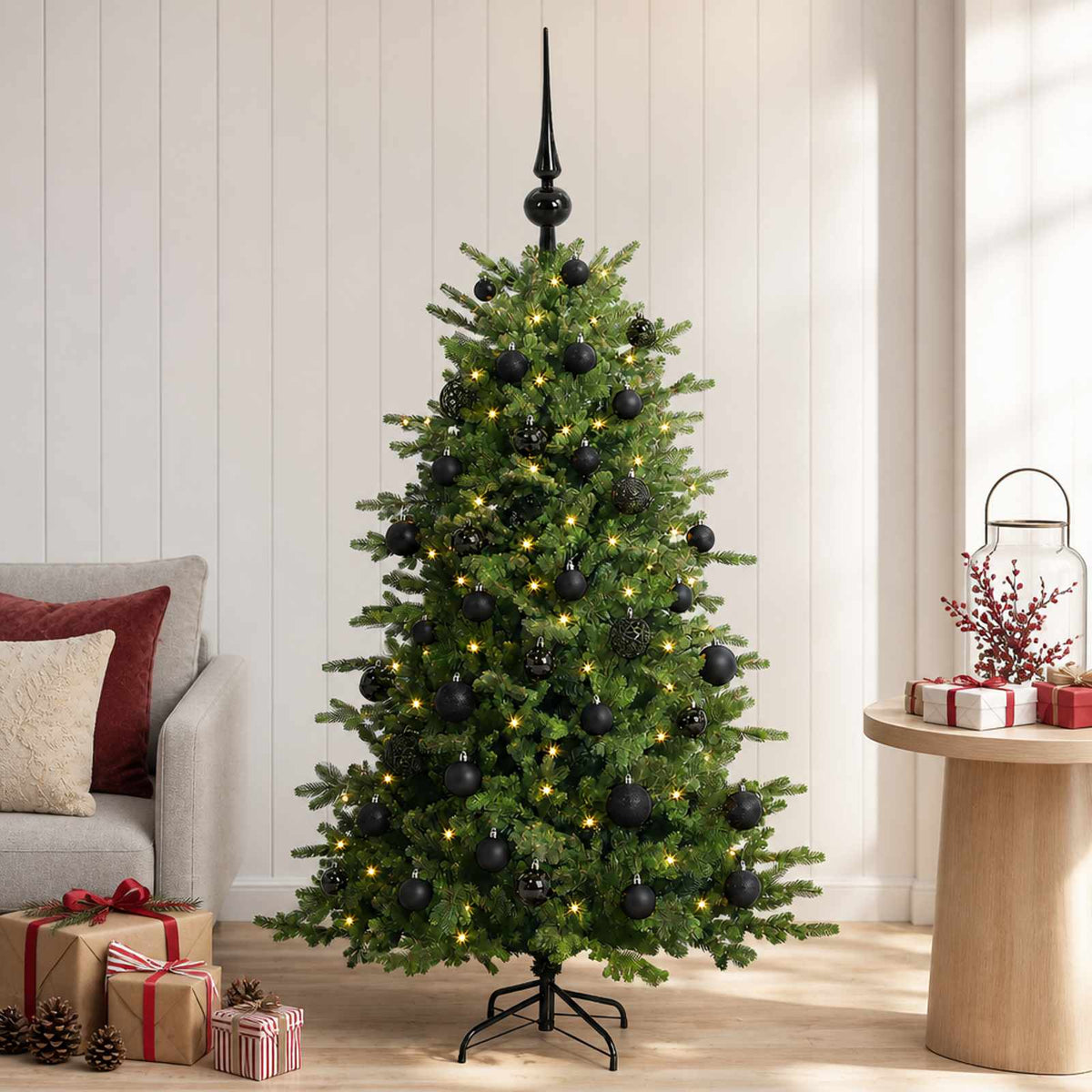 vidaXL Sztuczna choinka z bombką 150 cm 150 LED Ciepła biel