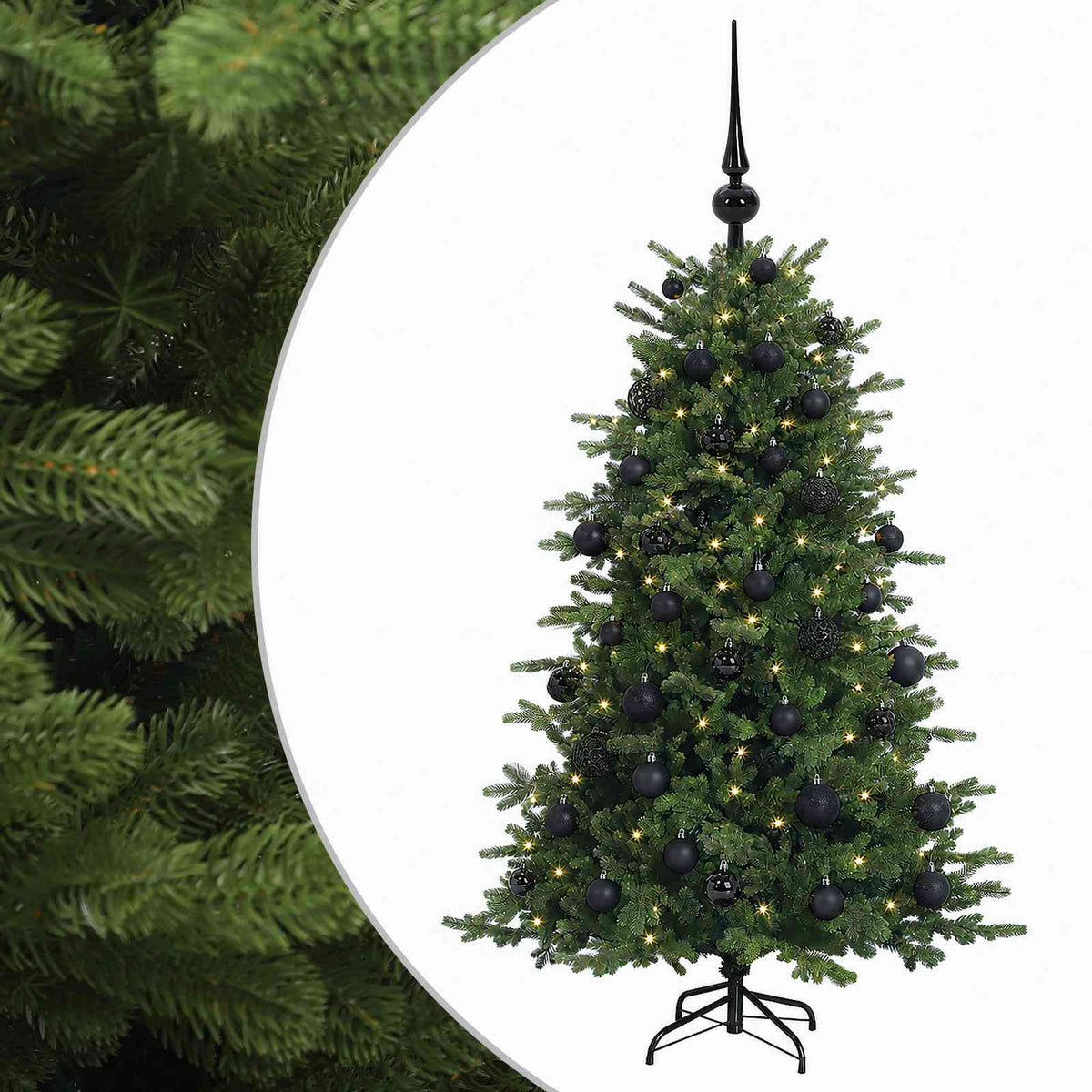 vidaXL Sztuczna choinka z bombką 150 cm 150 LED Ciepła biel