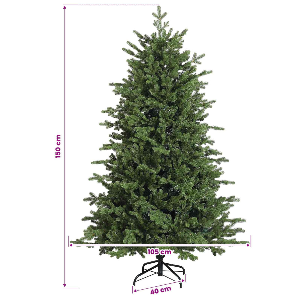vidaXL Sztuczna choinka z bombką 150 cm 150 LED Ciepła biel