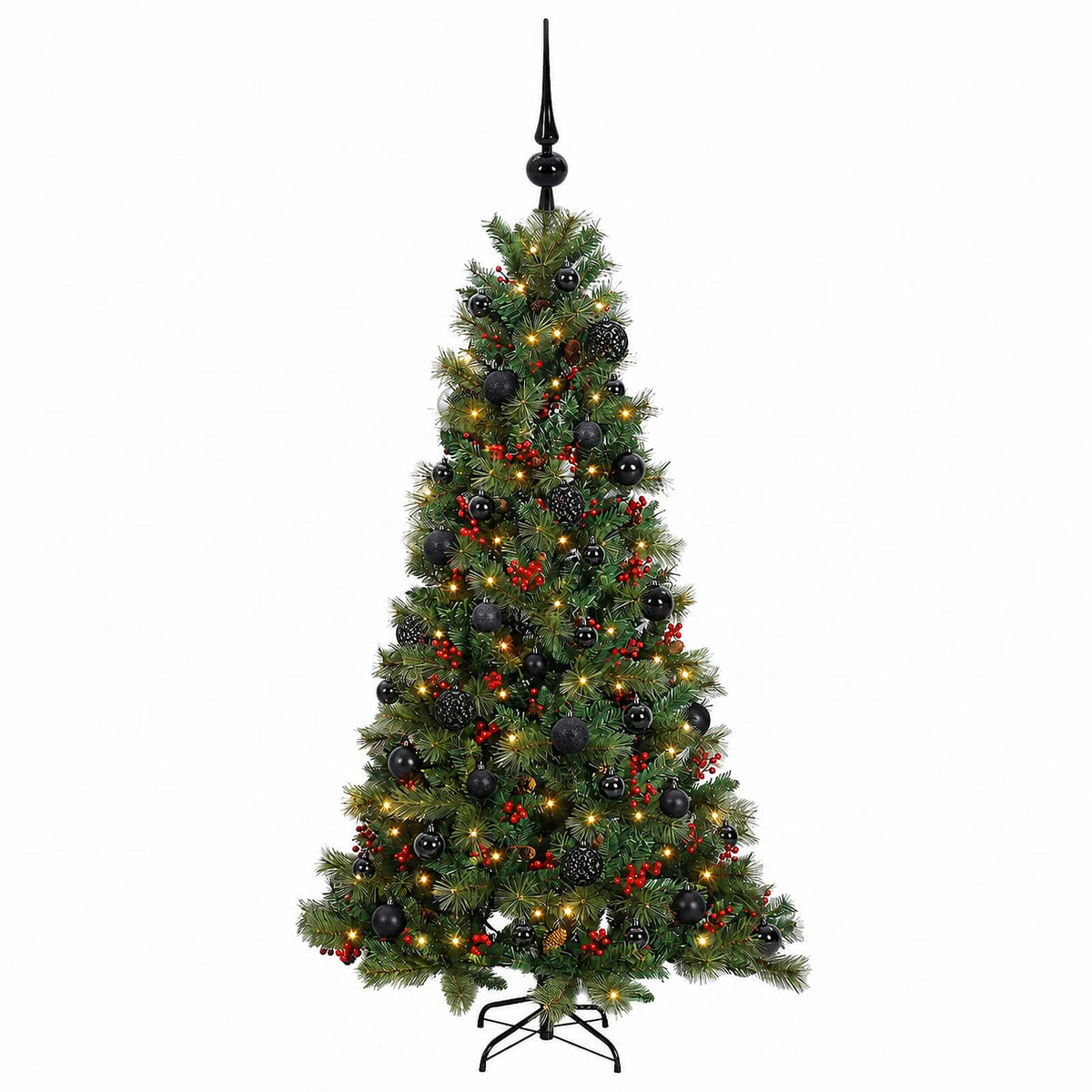 vidaXL Sztuczna choinka z bombką 150 cm 150 LED Ciepła biel