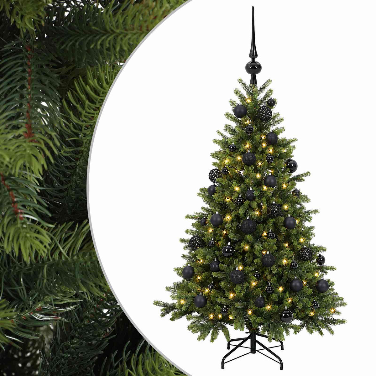 vidaXL Sztuczna choinka z bombką 150 cm 150 LED Ciepła biel