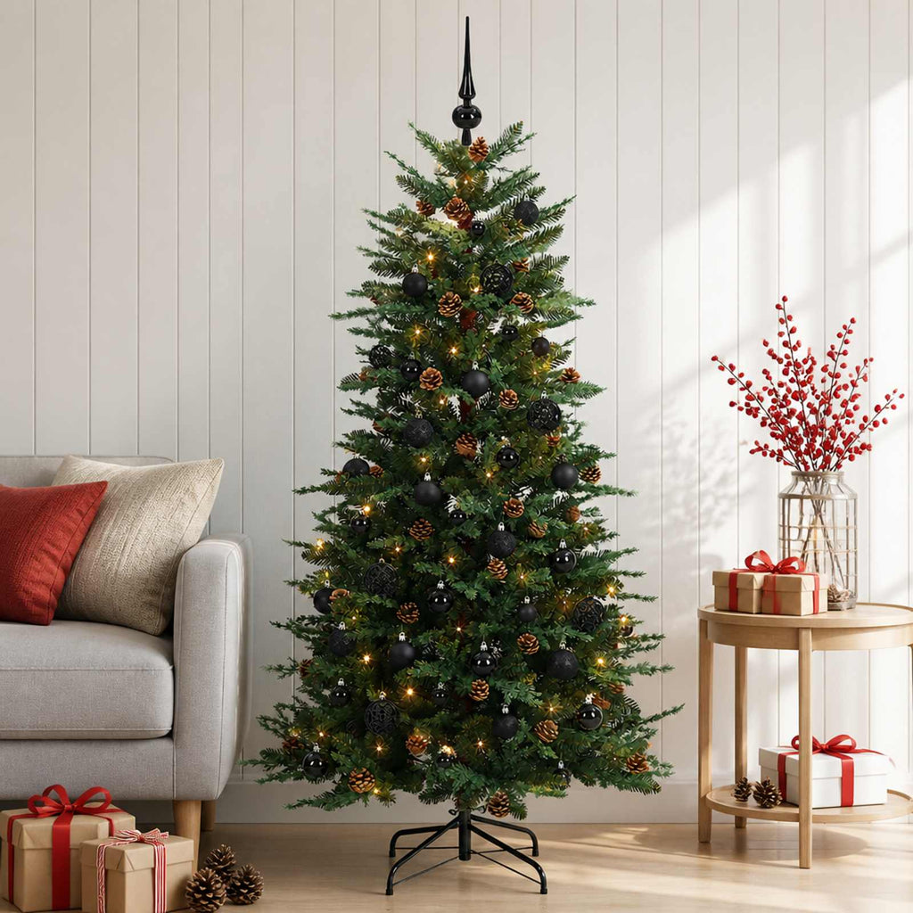vidaXL Sztuczna choinka z zawiasami 150 cm 150 LED Ciepła biel