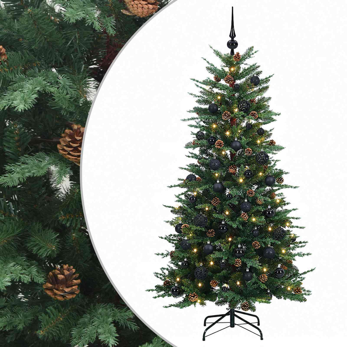 vidaXL Sztuczna choinka z zawiasami 150 cm 150 LED Ciepła biel