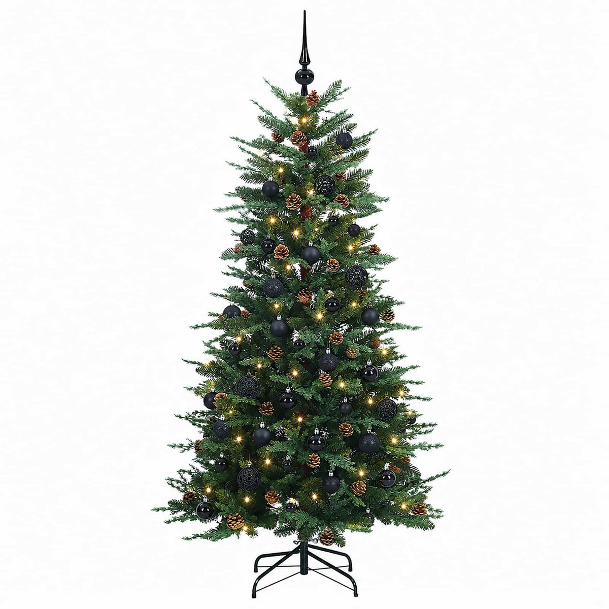 vidaXL Sztuczna choinka z zawiasami 150 cm 150 LED Ciepła biel