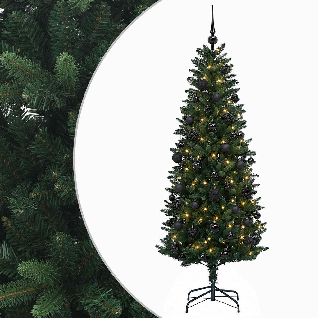 vidaXL Sztuczna choinka z bombkami 150 cm 150 LED Ciepła biel PE i PVC