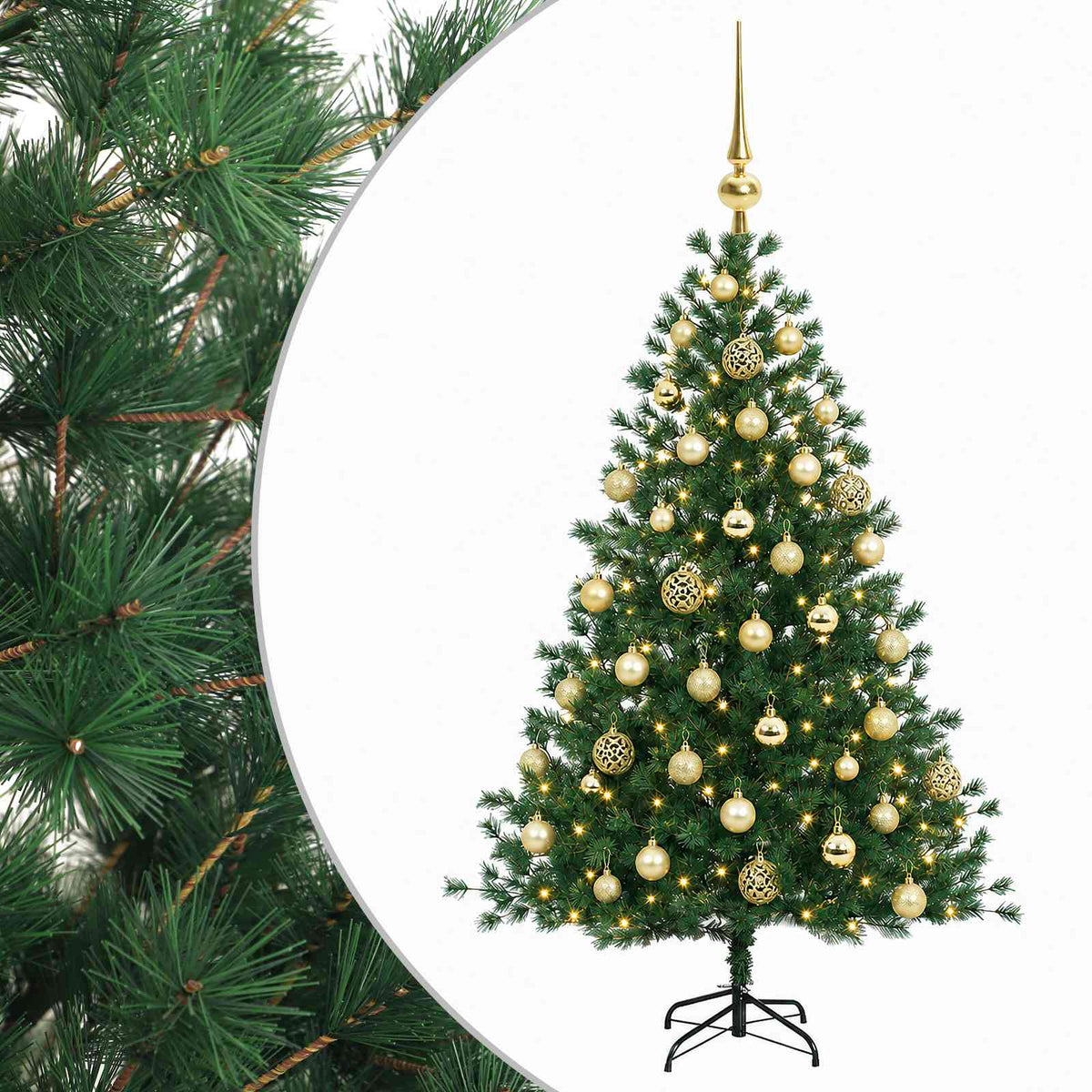 vidaXL Sztuczna choinka z bombką 150 cm 150 LED Ciepła biel