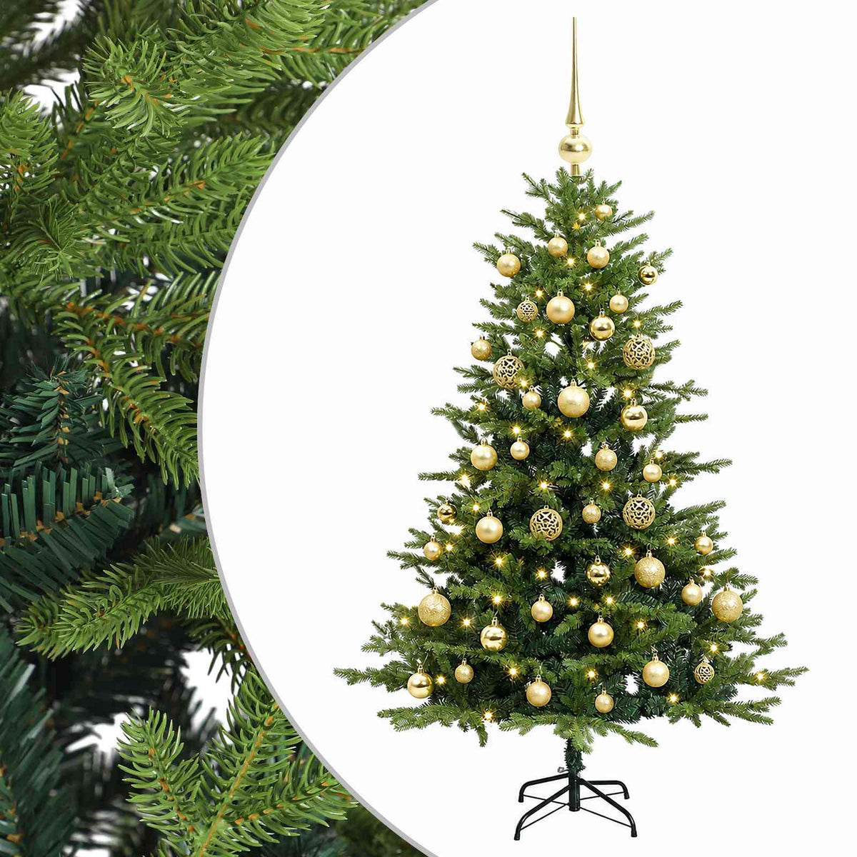 vidaXL Sztuczna choinka z bombką 120 cm 150 LED Ciepła biel