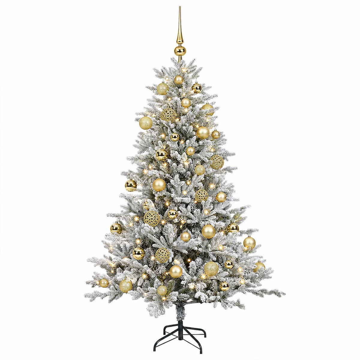 vidaXL Sztuczna choinka z bombką 120 cm 150 LED Ciepła biel