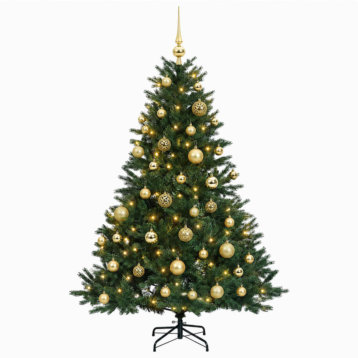 vidaXL Sztuczna choinka z bombką 120 cm 150 LED Ciepła biel