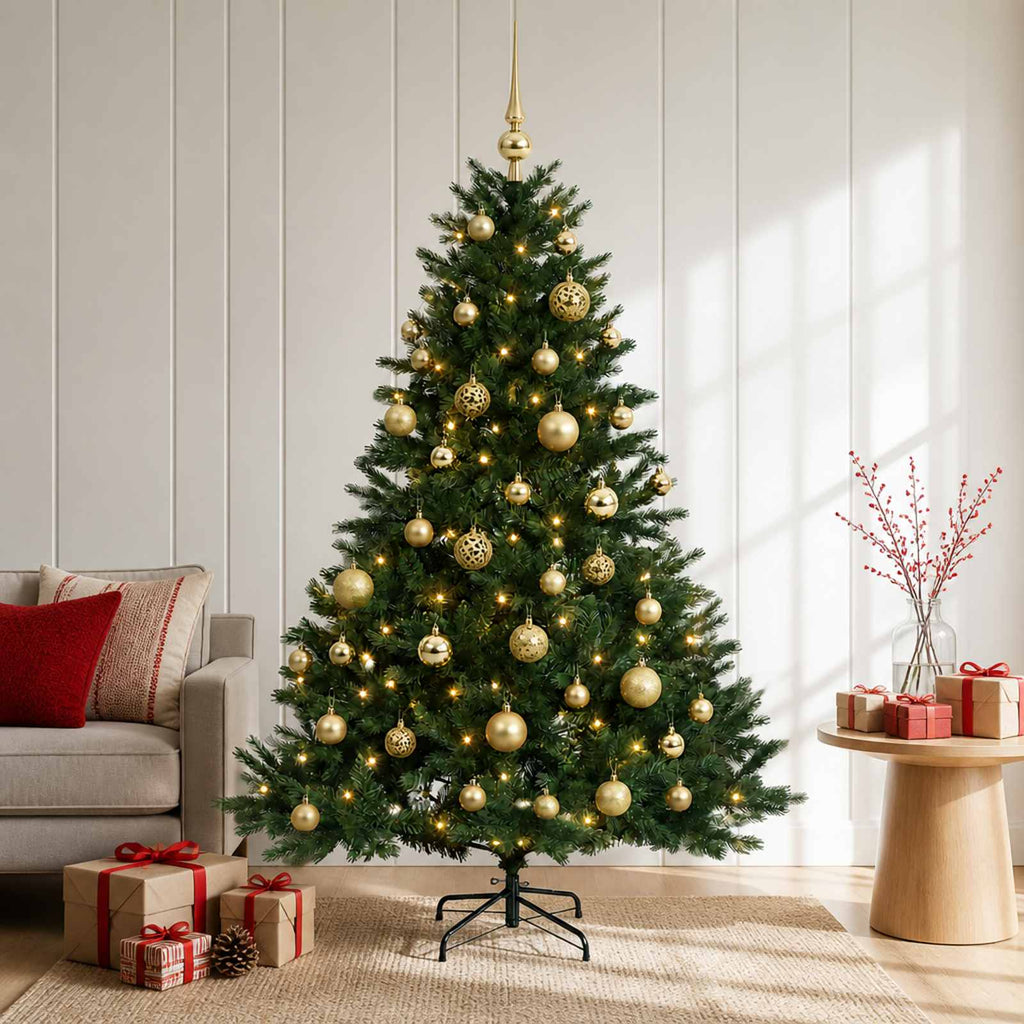 vidaXL Sztuczna choinka z bombką 120 cm 150 LED Ciepła biel
